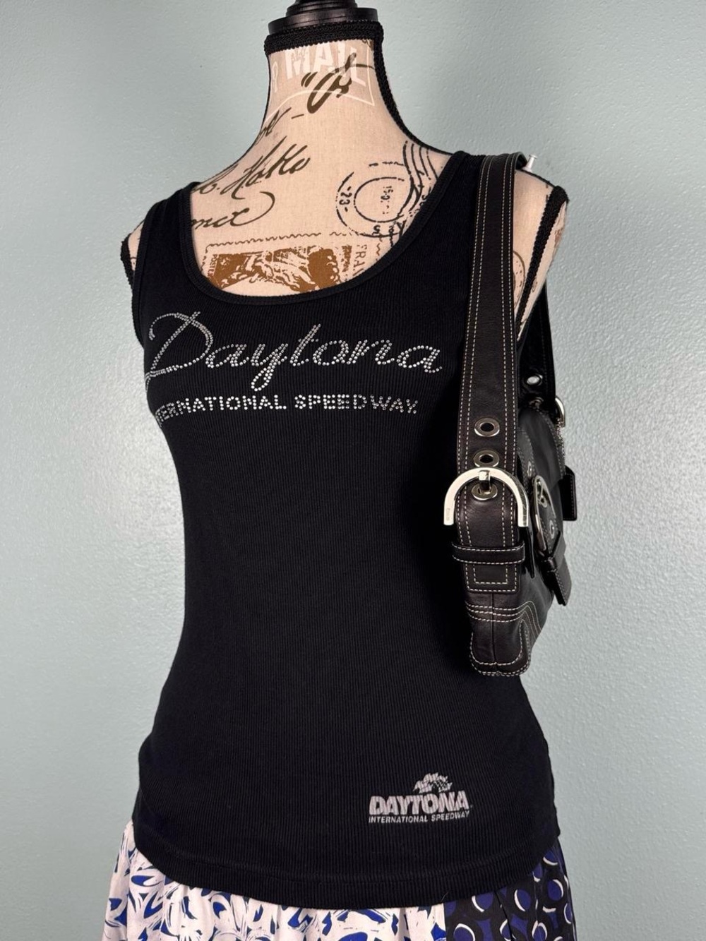 Daytona International Speedway Black Ribbed Tank Top